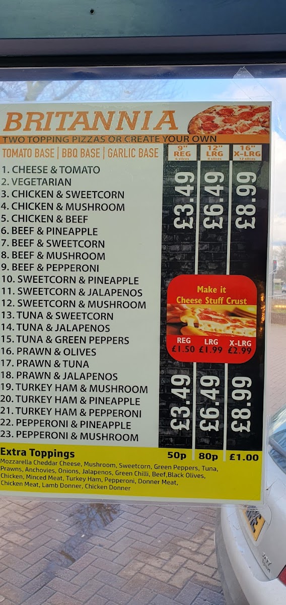 Britannia Pizza Menu - Image 4